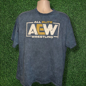 AEW All Elite Wrestling Blue Logo T-shirt - XL